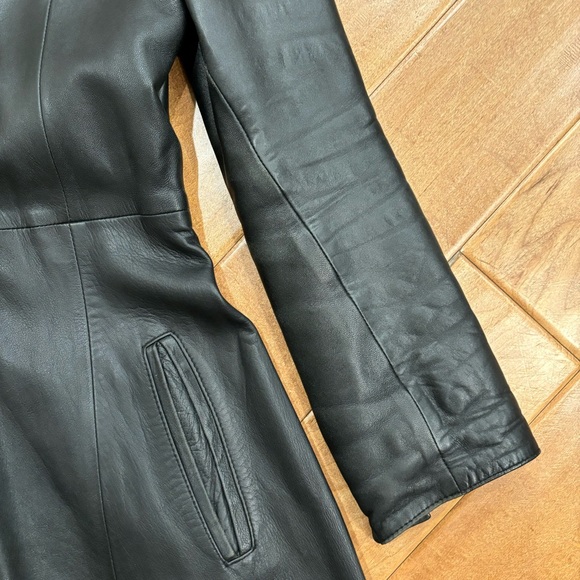 Linea Pelle Oryan Long Leather Coat * Vintage * Size Small - Picture 9 of 16